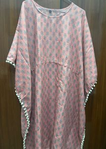 Pink Floral Kaftan Dress