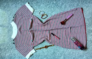 CHECKED RED WHITE DRESS FOR WOMEN