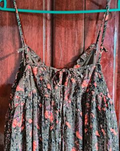 Floral Maxi Dress N Sling Bag Combo. Stole Free