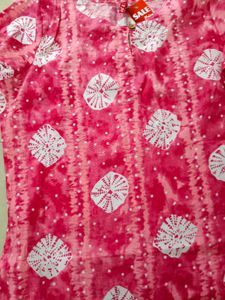Pink &amp; White Print Maxi Dress