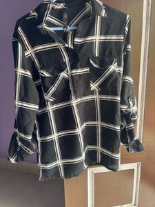 Black & White Plaid Button-Down