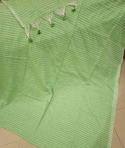 SPure Cotton Handloom Saree Light Green Colour