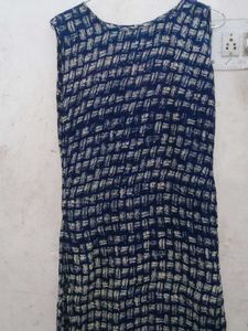 Navy & Cream Sleeveless Dress