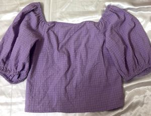 Purple Puff Sleeve Top