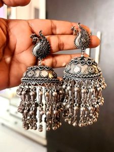Silver Jhumka Earrings