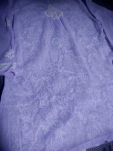 Lavendar Chikankari Short Kurti