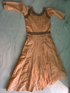 Peach Anarkali Kurta with Embellishments