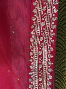 Pink Embroidered Dupatta
