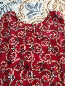 Red Printed Kurta