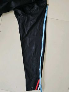 44XL Slim Fit Solid Black Chinese Collar Shirt