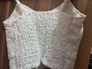 White Lace Crop Top