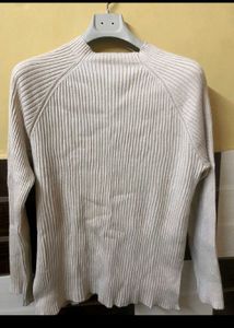 Cream Ribbed Sweatshirt
