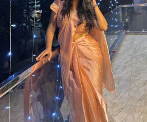Elegant Peach Drape Saree