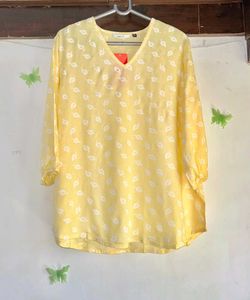 Pastel Yellow Printed Top