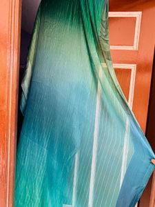 Ombre Green & Blue Saree