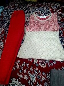 Red Striped Sweater with shrug