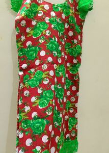 💚❤️NEW Floral Kurti With Green Lace 💚