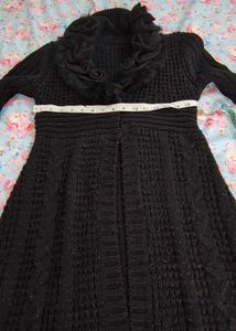 Black Knit Long Cardigan (Size 32)