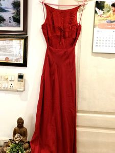 Backless Sensuous Red Maxi Dress
