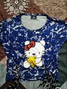 Cute Hello Kitty Print crop top