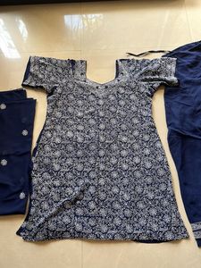 Navy Blue Chikankari Suit Set