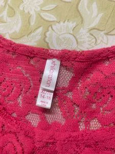 Pink Net Top Floral