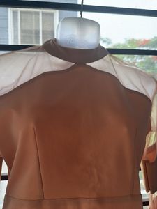 Peach Sheer Panel Top
