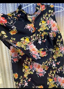 Black Floral Top