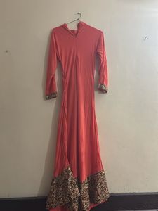 peach colour beautiful gown