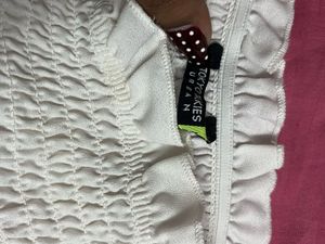 White Off-Shoulder Crop Top