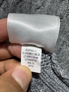 GAP Grey Cable Knit Mock Neck Sweater