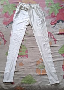 Shiny Off White Leggings