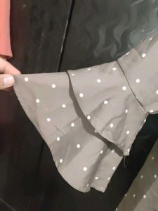 Polka Dot Top with Ruffle Sleeves
