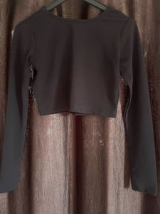 Long Sleeveless Styled Back Crop Top/blouse