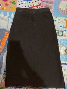 Denim Skirt with Slit