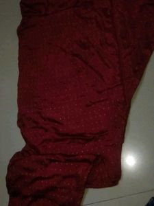 Burgundy Polka Dot Churidar Set Of Embroidery Kurt