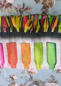 Bottle Print Ruffle Saree