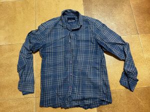 Blue Checkered Casual Shirt, Size:M