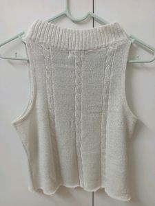 White Shimmer Sleeveless Top