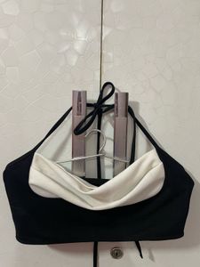 Black &amp; White Halter Top