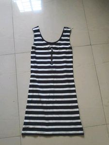 Black And White Stripes Bodycon Dress