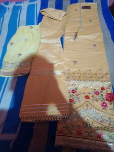 Elegant  heavy work Kurta sharara dupatta set