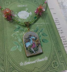Butterfly Fairy Clay Pendant Floral Bead Necklac