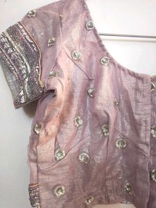 Readymade embroidered net Saree