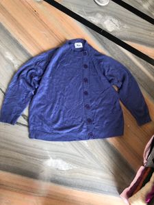 Blue Button-Down Cardigan