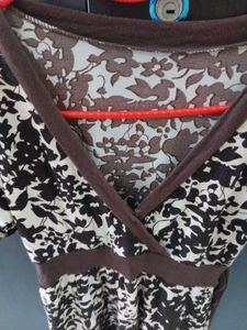 Floral Brown Wrap Dress