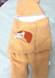 BRANDONN Flannel New Born Hooded Supersoft Swaddle