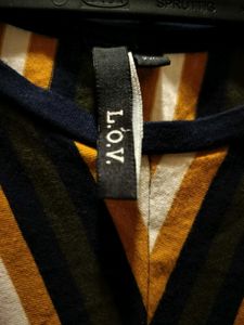 LOV by Westside Striped Denver Top Front Knot