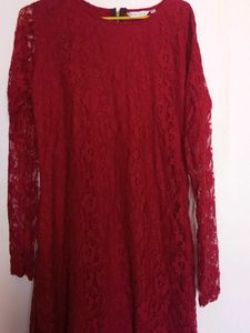 maroon Lace Dress