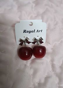 Earring COMBO Cherry &amp; Silver Drop